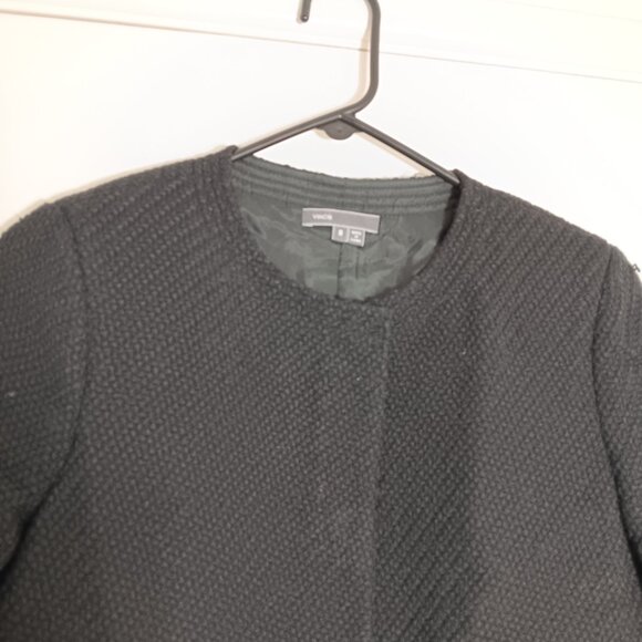 vince black wool blend cropped jacket size 8 - Picture 4 of 8